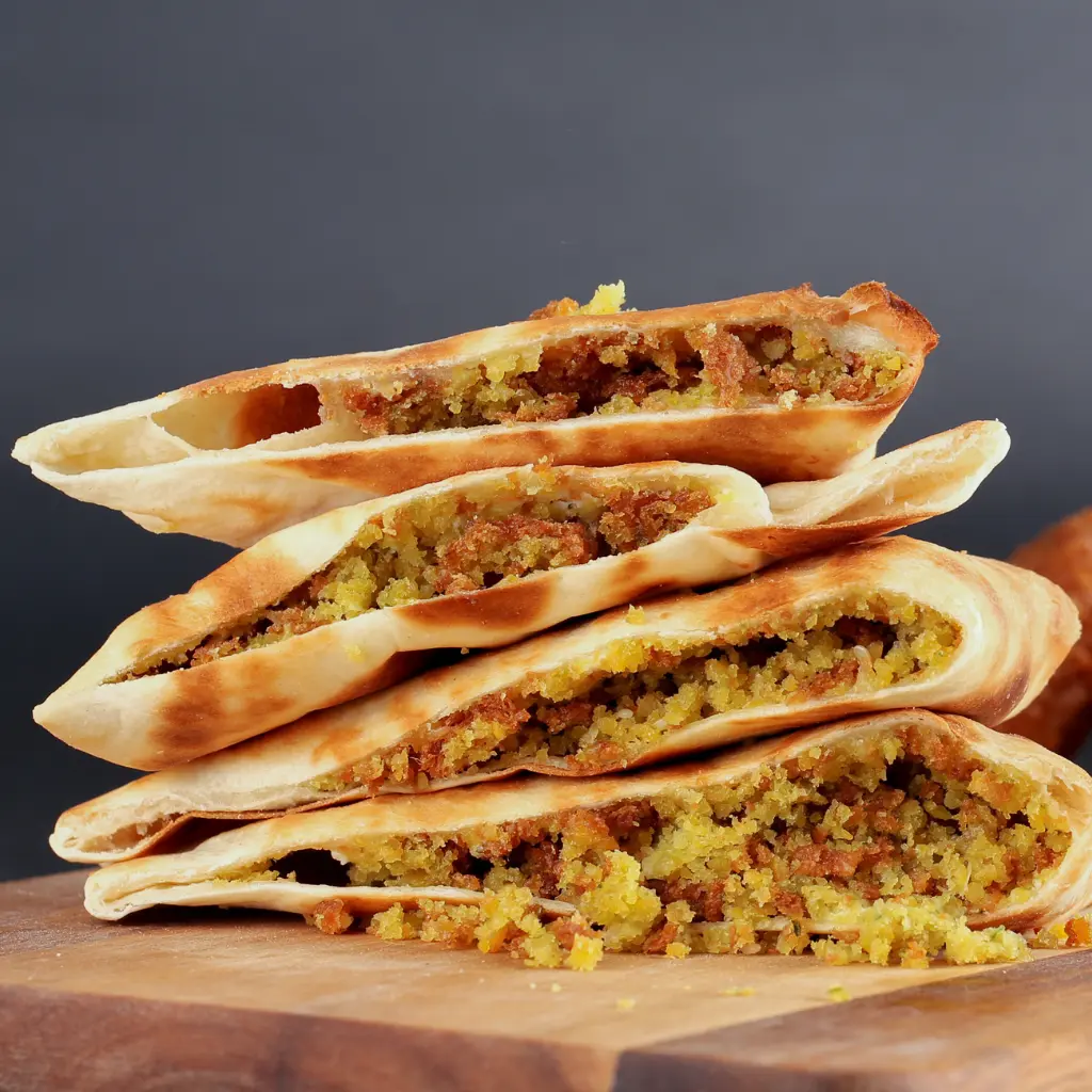 فطيرة لبنة بالفلافل